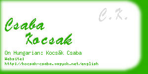 csaba kocsak business card
