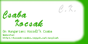 csaba kocsak business card